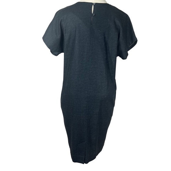 La Garconne Moderne Women's M Portrait Dress Linen Blend Charcoal Gray - Picture 4 of 11